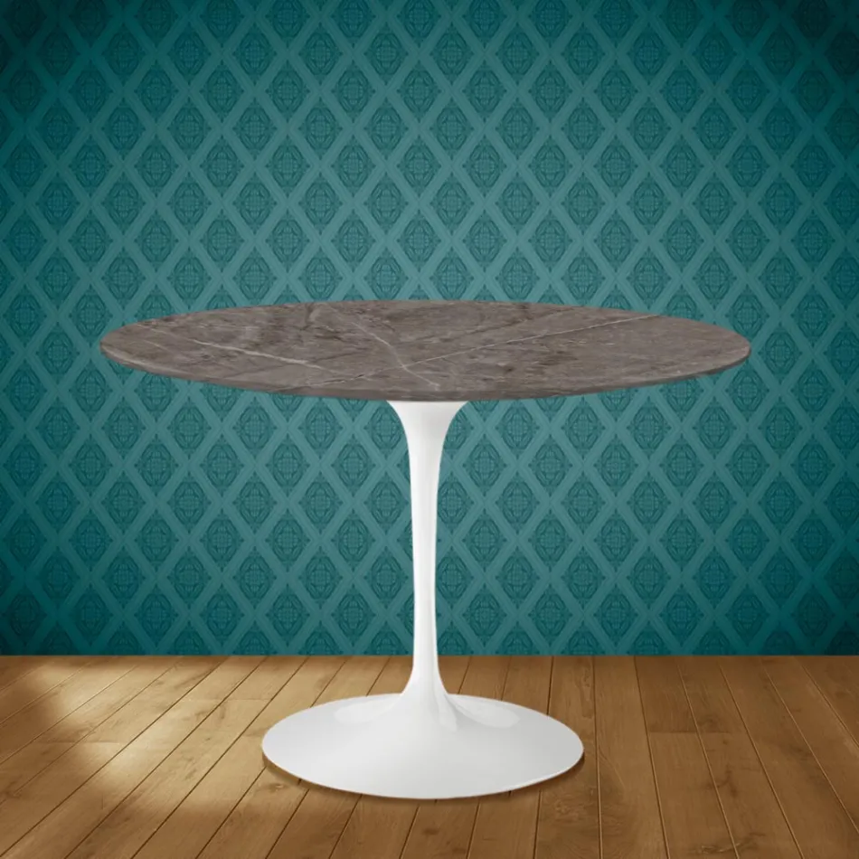 Tulp Tafel Eero Saarinen H 73 Rond in Keramiek Kira Made in Italy - Scharlaken Viadurini