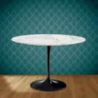 Tulp Tafel Eero Saarinen H 73 Rond Keramisch Morpheus Made in Italy - Scharlaken Viadurini