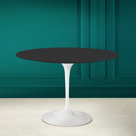 Tulip Table Eero Saarinen H 73 Rond in Noir Soft Ceramic Made in Italy - Scarlet Viadurini