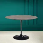 Tulp Tafel Eero Saarinen H 73 Rond in Keramiek Pietra Grijs Made in Italy - Scarlet Viadurini