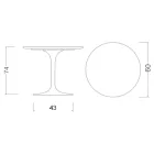 Tulp Tafel Eero Saarinen H 73 Rond Keramisch Rem Made in Italy - Scharlaken Viadurini