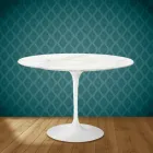 Tulp Tafel Eero Saarinen H 73 Rond Keramisch Rem Made in Italy - Scharlaken Viadurini