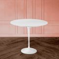 Eero Saarinen H 74 Ronde Tulptafel in Wit Vloeibaar Laminaat Gemaakt in Italië - Scarlet