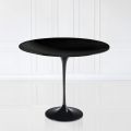 Eero Saarinen H 74 Ronde Tulptafel in Zwart Vloeibaar Laminaat Gemaakt in Italië - Scarlet
