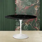 Eero Saarinen Tulip Tafel H 73 Rond in Zwart Marquinia Marmer Made in Italy - Scarlet Viadurini