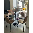 Eero Saarinen Tulip Tafel H 73 Rond in Zwart Marquinia Marmer Made in Italy - Scarlet Viadurini