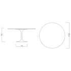 Tulip Tafel Eero Saarinen H 73 Rond in Absoluut Zwart Made in Italy - Scarlet Viadurini