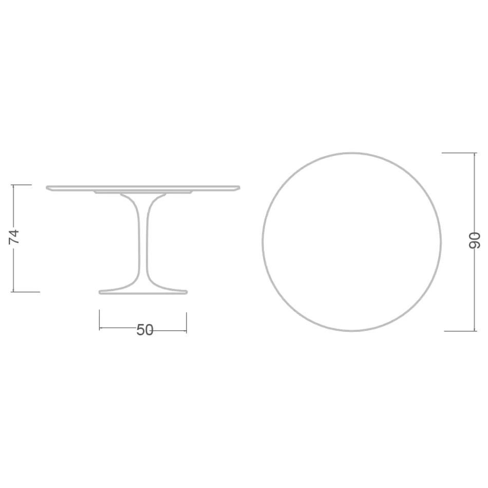 Tulip Tafel Eero Saarinen H 73 Rond in Absoluut Zwart Made in Italy - Scarlet Viadurini