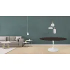 Tulp Tafel Eero Saarinen H 73 Rond in Eiken gebeitst Moka Made in Italy - Scarlet Viadurini