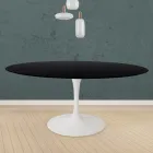 Tulp Tafel Eero Saarinen H 73 Rond in Zwart Gebeitst Eiken Made in Italy - Scarlet Viadurini
