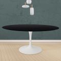 Eero Saarinen Tulip Tafel H 74 Rond in Zwart Gebeitst Eiken Made in Italy - Scarlet