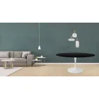 Tulp Tafel Eero Saarinen H 73 Rond in Zwart Gebeitst Eiken Made in Italy - Scarlet Viadurini