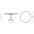 Eero Saarinen Tulip Tafel H 73 Rond in Eiken gebeitst Licht Notenhout Made in Italy - Scarlet Viadurini