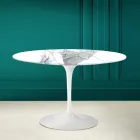 Tulip Tafel Eero Saarinen H 73 Rond in Statuario Altissimo Made in Italy - Scarlet Viadurini