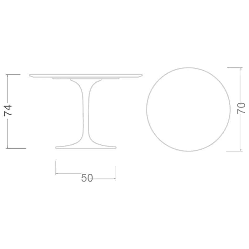 Eero Saarinen Tulp Tafel H 74 met Zwart Vloeibaar Laminaat Bovenblad Made in Italy - Scarlet Viadurini