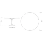 Eero Saarinen Tulp Tafel H 74 met MDF Wit Vloeibaar Laminaat Bovenblad - Scarlet Viadurini