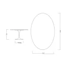 Eero Saarinen Tulip Tafel H 74 met ovalen blad in Arabescato Marmer Made in Italy - Scarlet Viadurini