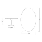 Eero Saarinen Tulip Tafel H 74 met ovalen blad in Arabescato Marmer Made in Italy - Scarlet Viadurini