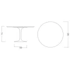 Eero Saarinen Tulip Tafel H 74 met Rond Blad in Goud Calacatta Marmer - Scharlaken Viadurini