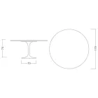 Eero Saarinen Tulip Tafel H 74 met Rond Blad in Carrara Statuarietto Marmer - Scarlet Viadurini