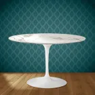 Eero Saarinen Tulpentafel H 74 in Aura 22 Keramiek Gemaakt in Italië - Scharlakenrood Viadurini