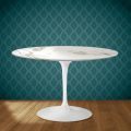 Eero Saarinen Tulpentafel H 74 in Aura 22 Keramiek Gemaakt in Italië - Scharlakenrood