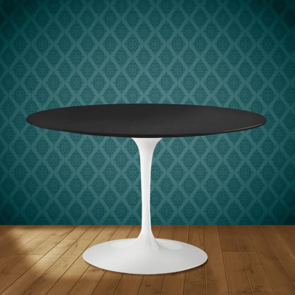 Eero Saarinen Tulpentafel H 74 in Domoos Keramiek Gemaakt in Italië - Scharlakenrood Viadurini