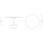 Eero Saarinen Tulpentafel H 74 in Domoos Keramiek Gemaakt in Italië - Scharlakenrood Viadurini