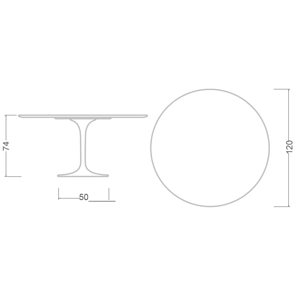 Eero Saarinen Tulpentafel H 74 in Domoos Keramiek Gemaakt in Italië - Scharlakenrood Viadurini