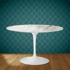 Eero Saarinen Tulpentafel H 74 in gepolijst keramiek, gemaakt in Italië - Scharlakenrood Viadurini