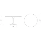 Eero Saarinen Tulpentafel H 74 in Marmorio Keramiek Gemaakt in Italië - Scharlakenrood Viadurini