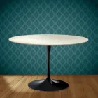 Eero Saarinen Tulpentafel H 74 in Marmorio Keramiek Gemaakt in Italië - Scharlakenrood Viadurini