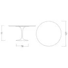 Eero Saarinen Tulpentafel H 74 in Moonè Keramiek Gemaakt in Italië - Scharlakenrood Viadurini