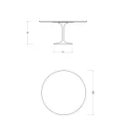 Tulpentafel Eero Saarinen H 74 in keramiek Morpheus Gemaakt in Italië - Scharlakenrood Viadurini