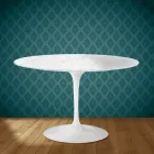 Eero Saarinen Tulpentafel H 74 in Salina Keramiek Gemaakt in Italië - Scharlakenrood Viadurini