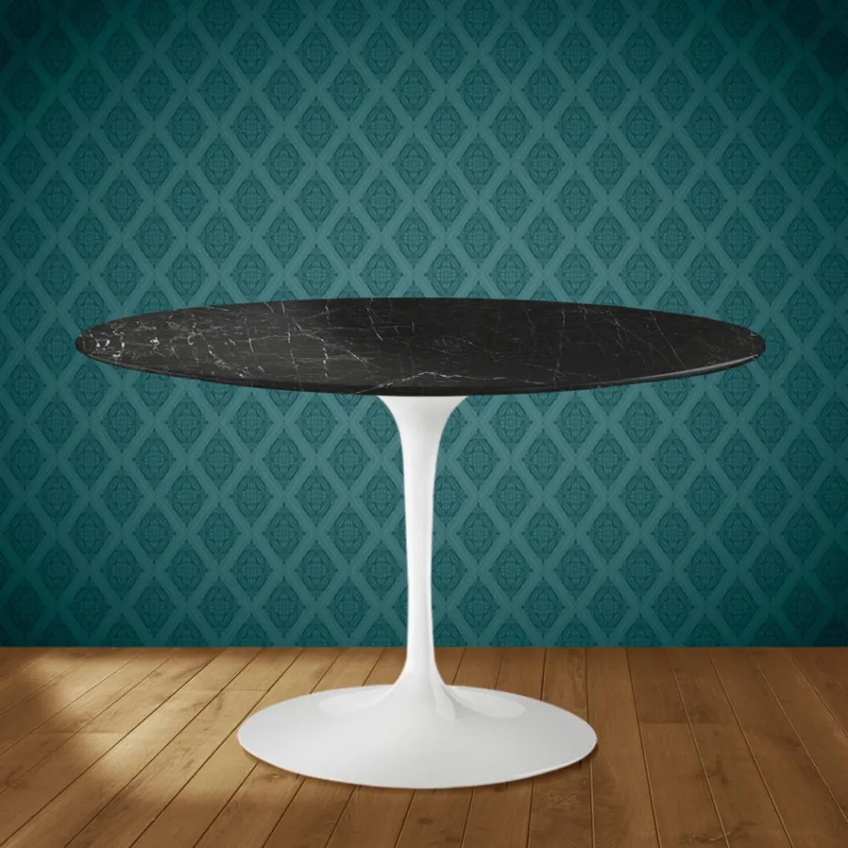 Eero Saarinen Tulpentafel H 74 in Somnia Keramiek Gemaakt in Italië - Scharlakenrood Viadurini