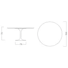 Tulp Tafel Eero Saarinen H 74 in Arabescato Marmer Made in Italy - Scarlet Viadurini