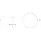 Eero Saarinen H 74 Tulip Tafel in Goud Calacatta Marmer Made in Italy - Scarlet Viadurini