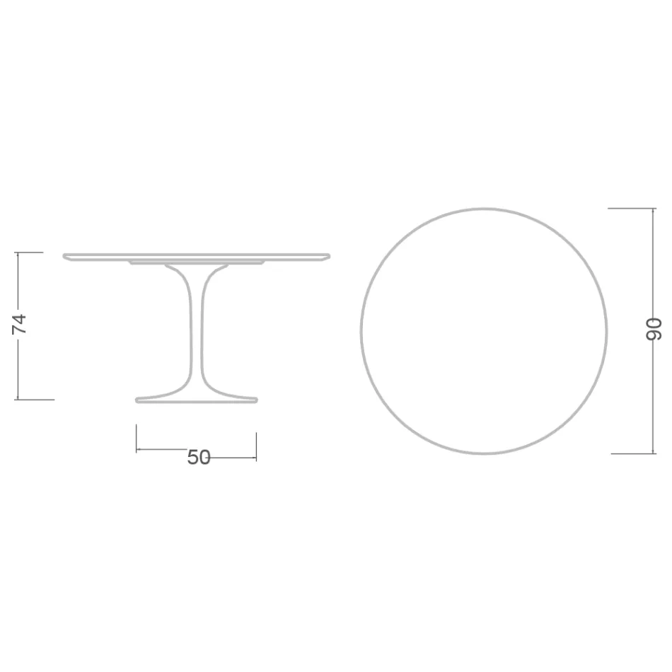 Tulp Tafel Eero Saarinen H 74 in Carrara Marmer Statuarietto Made in Italy - Scharlaken Viadurini