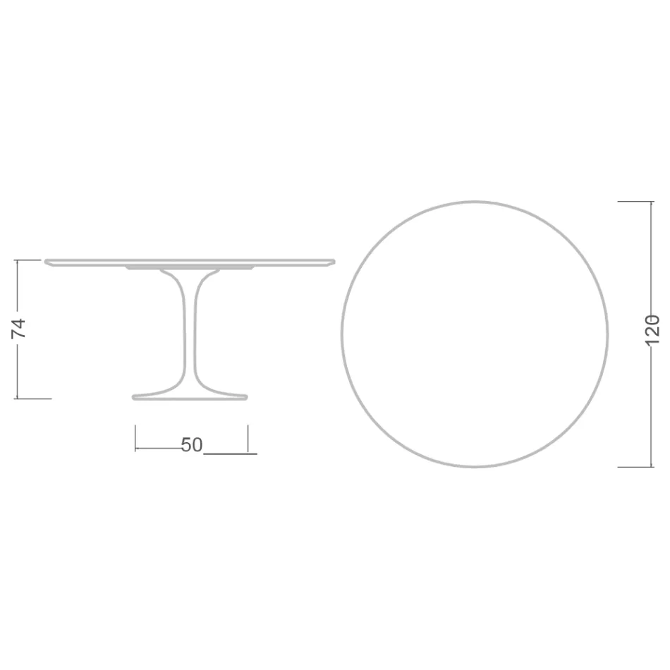 Tulp Tafel Eero Saarinen H 74 in Carrara Marmer Statuarietto Made in Italy - Scharlaken Viadurini