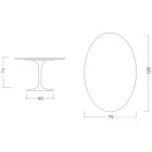 Eero Saarinen Tulpentafel H 74 Ovaal in Keramiek Aura 22 Gemaakt in Italië - Scharlakenrood Viadurini