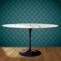 Eero Saarinen Tulpentafel H 74 Ovaal in Keramiek Aura 22 Gemaakt in Italië - Scharlakenrood