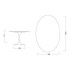 Eero Saarinen Tulpentafel H 74 Ovaal in Domoos Keramiek Gemaakt in Italië - Scharlakenrood Viadurini