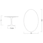 Eero Saarinen Tulpentafel H 74 Ovaal in Domoos Keramiek Gemaakt in Italië - Scharlakenrood Viadurini