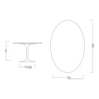 Eero Saarinen Tulpentafel H 74 Ovaal in Domoos Keramiek Gemaakt in Italië - Scharlakenrood Viadurini