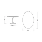 Tulpentafel Eero Saarinen H 74 Ovaal in Keramiek Entzo Gemaakt in Italië - Scharlakenrood Viadurini