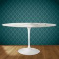 Eero Saarinen Tulpentafel H 74 Ovaal van gepolijst keramiek, gemaakt in Italië - Scharlakenrood
