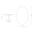 Eero Saarinen Tulpentafel H 74 Ovaal in Glanzend Keramiek Gemaakt in Italië - Scharlakenrood Viadurini