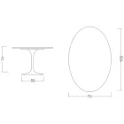 Eero Saarinen Tulpentafel H 74 Ovaal van gepolijst keramiek, gemaakt in Italië - Scharlakenrood Viadurini