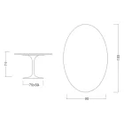 Eero Saarinen Tulpentafel H 74 Ovaal in Moonè Keramiek Gemaakt in Italië - Scharlakenrood Viadurini